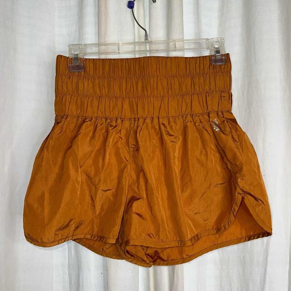 Free People Movement The Way Home Shorts Size Medium Orange High Waist A32